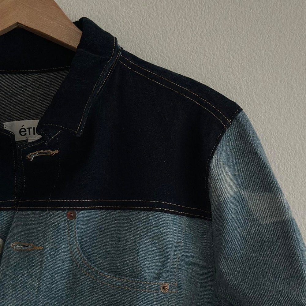 éTica Jett Boxy Crop Denim Jacket, Size Small - Picture 3 of 15